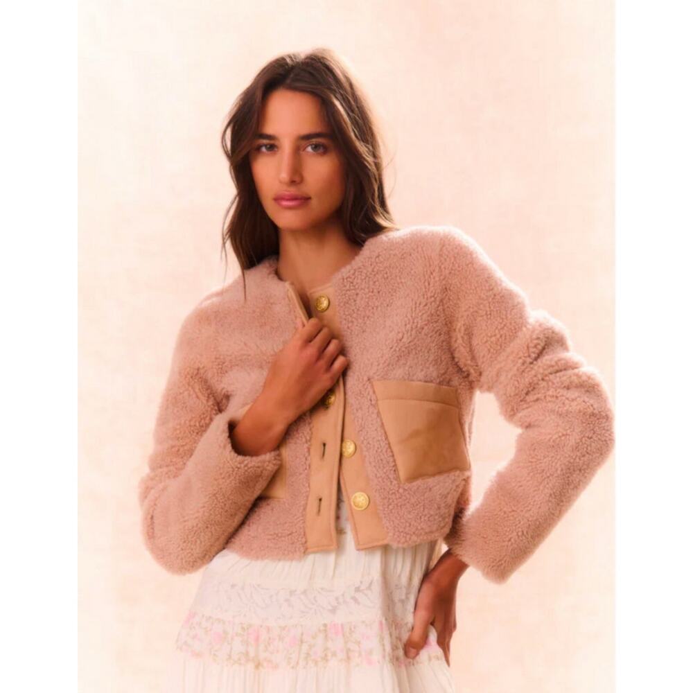 LoveShackFancy NEW‎ 595$ Lully Jacket Teddy Winter Coquette Dainty